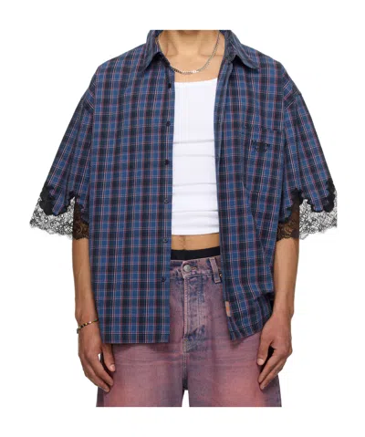Martine Rose Lace Shirt In Blue