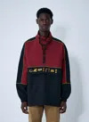 Martine Rose Black Lace Up Logo-embroidered Shell Sweatshirt Xl In Red