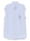 Martine Rose Lace-up Shirt In Blue