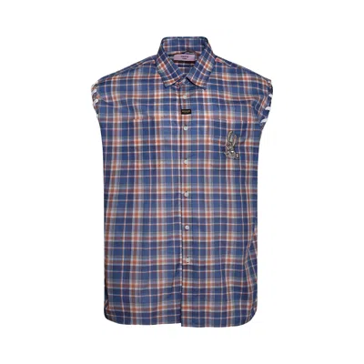 Pre-owned Martine Rose Laced Sleeve Overshirt 'blue/red' | Men's Size S