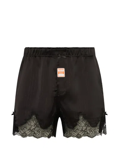 Martine Rose Lace-trim Shorts In Black