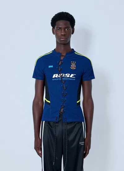 Martine Rose Lace-up Athletic Jersey In Blue