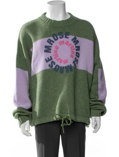 Pre-owned Martine Rose Lambswool Graphic Print Pullover W/ Tags In Green
