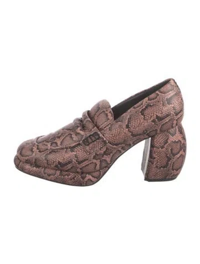 Pre-owned Martine Rose Leather Animal Print Pumps In Pink