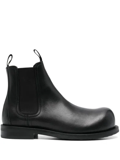 Martine Rose Leather Ankle Boots In Black