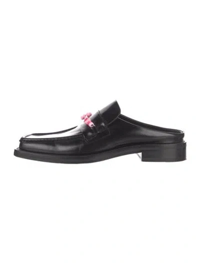 Pre-owned Martine Rose Leather Chain-link Accents Dress Loafers In Black