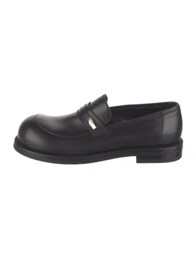 Pre-owned Martine Rose Leather Chain-link Accents Loafers In Black
