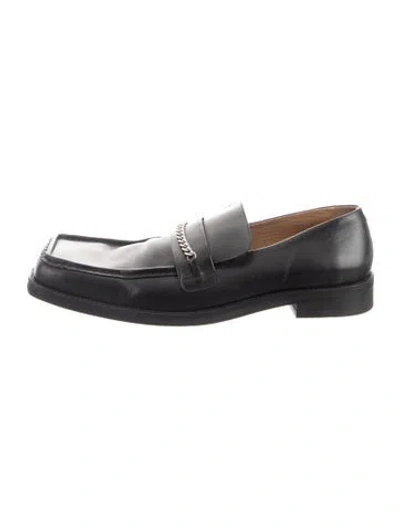 Pre-owned Martine Rose Leather Chain-link Accents Loafers In Black