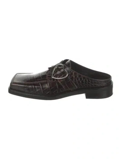 Pre-owned Martine Rose Leather Slippers In Brown