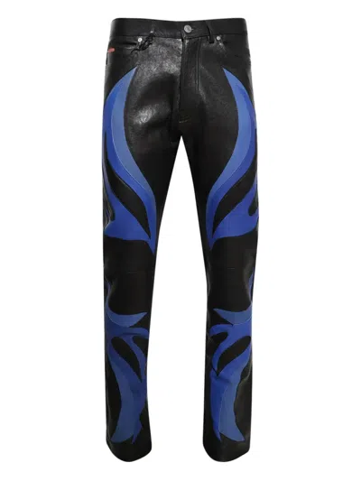 Martine Rose Leather Trousers In Black