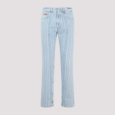 MARTINE ROSE LIGHT BLUE PINSTRIPE STRAIGHT LEG JEANS