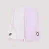 Martine Rose Men's Half & Half Football Shorts In Pink & Purple