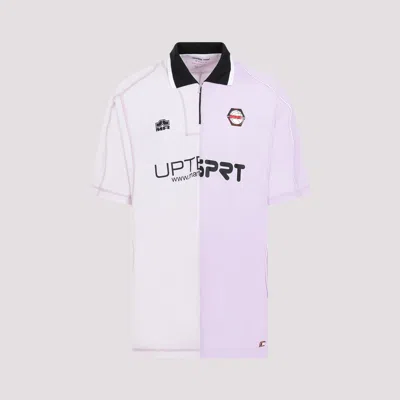 MARTINE ROSE LILAC HALF AND HALF POLYESTER FOOTBALL TOP