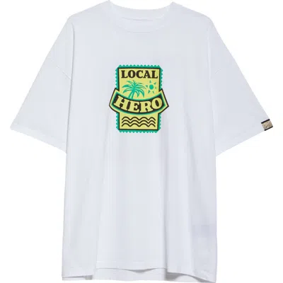 Martine Rose Local Hero Oversize Graphic T-shirt In White Local Hero