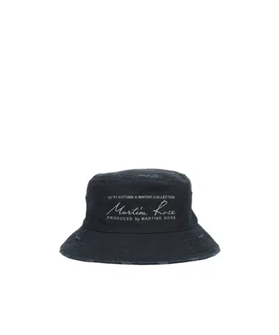 Martine Rose Logo Bucket Hat In Black