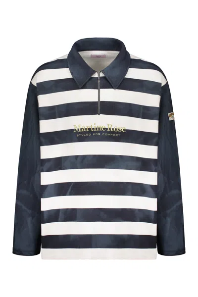 Martine Rose Logo Detail Cotton Sweatshirt In Blue