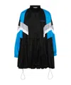 Martine Rose Logo-embroidered Colourblock Coat In Black