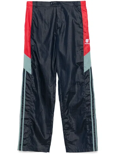 Martine Rose Logo-embroidered Track Pants In Blue
