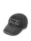 Martine Rose Logo-embroidery Denim Cap In Black