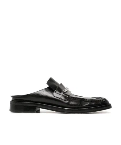 Martine Rose Logo Heel Muller Shoes In Black