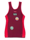Martine Rose Logo-patches Swim Vest In Red