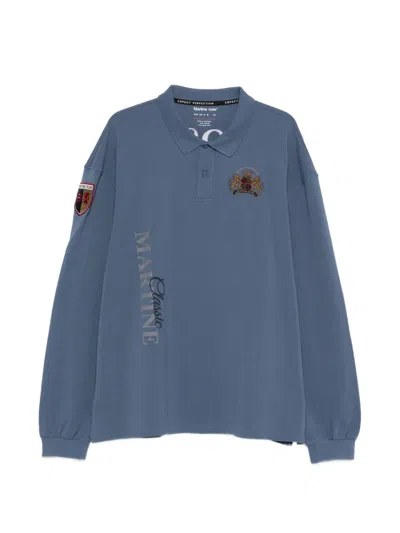 Martine Rose Logo Polo Shirt In Blue