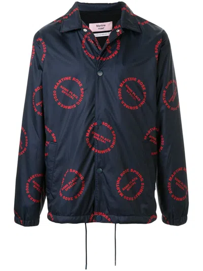 Martine Rose Logo Print Bomber Jacket In Blue