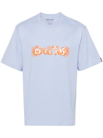 Martine Rose Logo-print Cotton T-shirt In Blue