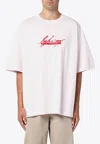 Martine Rose Light Pink Oversized T-shirt With Logo In Pink