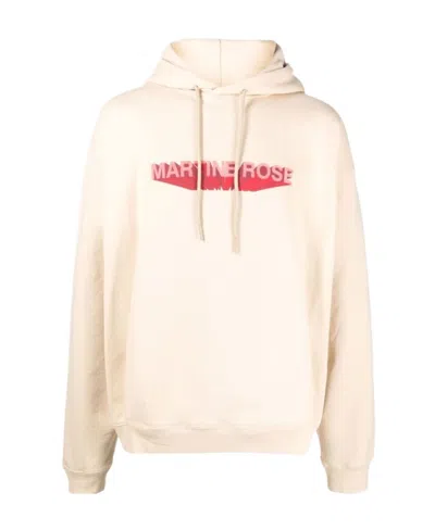 Martine Rose Logo-print Pullover Hoodie In White