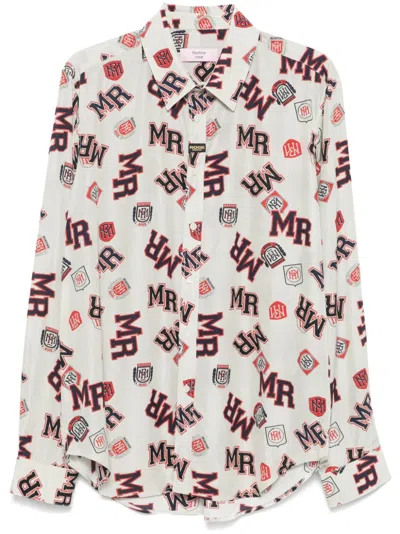 Martine Rose Logo-print Shirt In Neutrals