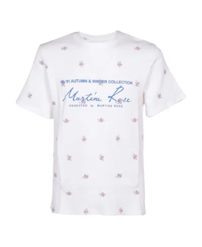 Martine Rose Logo Printed Round Collar T-shirt In White