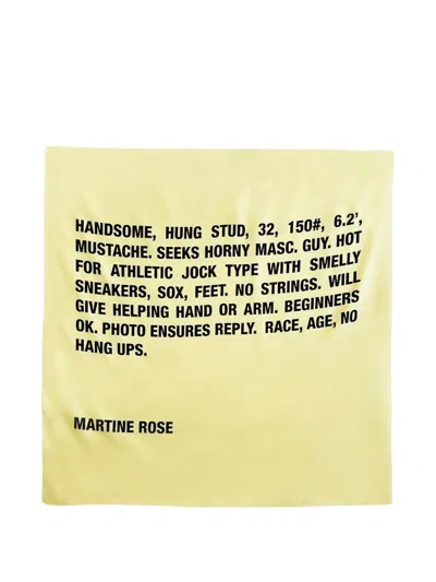Martine Rose Logo Scarf In Yellow
