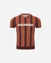 MARTINE ROSE MARTINE ROSE | LOGO TIGHT T-SHIRT | BROWN T-SHIRT