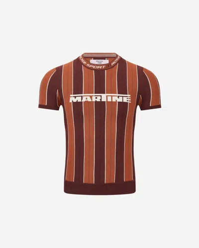 MARTINE ROSE MARTINE ROSE | LOGO TIGHT T-SHIRT | BROWN T-SHIRT