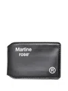 Martine Rose Logo-foil Embossed Leather Card Holder In Black