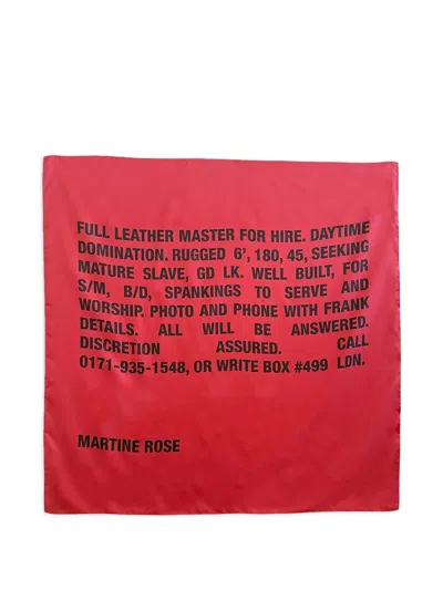 Martine Rose Logo-lettering Scarf In Red