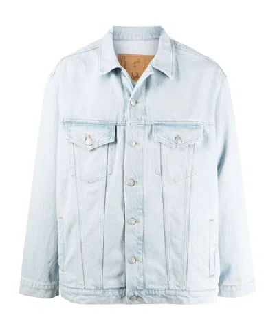 Martine Rose Logo-print Denim Jacket In Multi