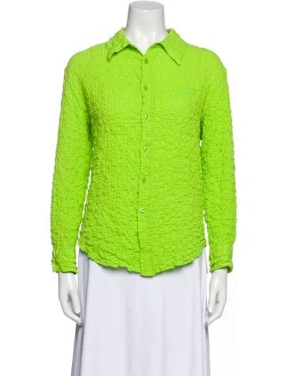 Pre-owned Martine Rose Long Sleeve Button-up Top In Green