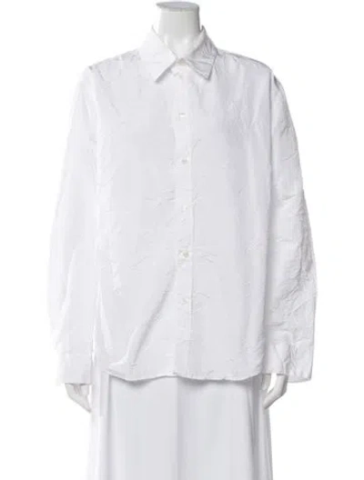 Pre-owned Martine Rose Long Sleeve Button-up Top In White
