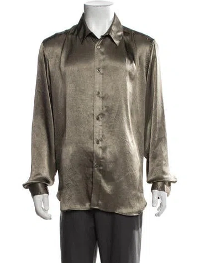 Pre-owned Martine Rose Long Sleeve Dress Shirt In Green
