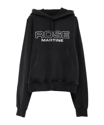 Martine Rose Long-sleeved Hoodie In Black