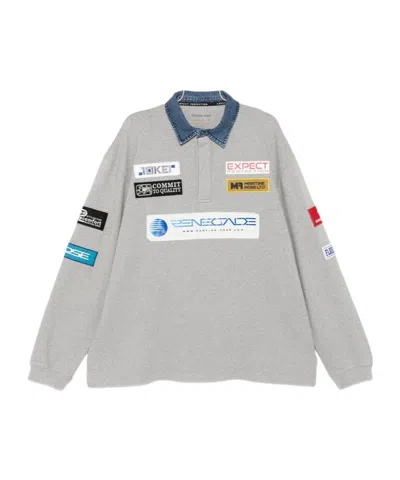 Martine Rose Long-sleeved Polo Shirt In Gray