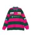 Martine Rose Striped Sweater With Denim Collar And Patches In Red