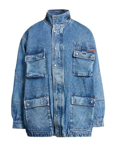 Martine Rose Man Denim Outerwear Blue Size S Cotton