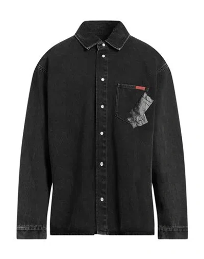Martine Rose Man Denim Shirt Black Size M Cotton