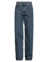 Martine Rose Man Jeans Blue Size M Cotton In Blue