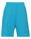 Martine Rose Man Shorts & Bermuda Shorts Turquoise Size L Cotton In Blue