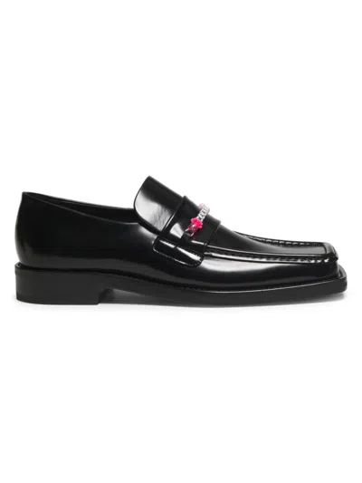 MARTINE ROSE MEN'S BEADED LEATHER LOAFERS