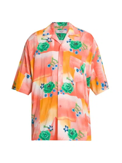 Martine Rose Men's Boxy Hawaiian Shirt In Today Floral Coral